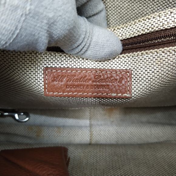 Dooney & Bourke Brown Pebbled Leather Carryall Top Handle Satchel Bag - Picture 13 of 16